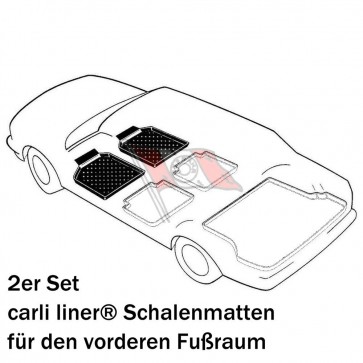 carli liner Schalenmatten Fußraum für Toyota Hilux VIII Single, Extra, Double Cab Bj. 09.16-