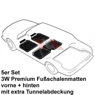 3W PREMIUM Schalenmatten Fußraum für Mercedes GLA (X156) Bj. 12.13-19