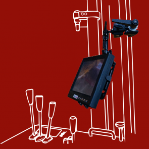 Halter mit Super-Klemme - Befestigung an Trägern und Stangen, für Tablets 7"-16", Netbook und Kamera, DO-J