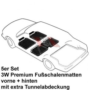 3W PREMIUM Schalenmatten Fußraum für VW Tiguan II Allspace (BW2) Bj. 03.17-
